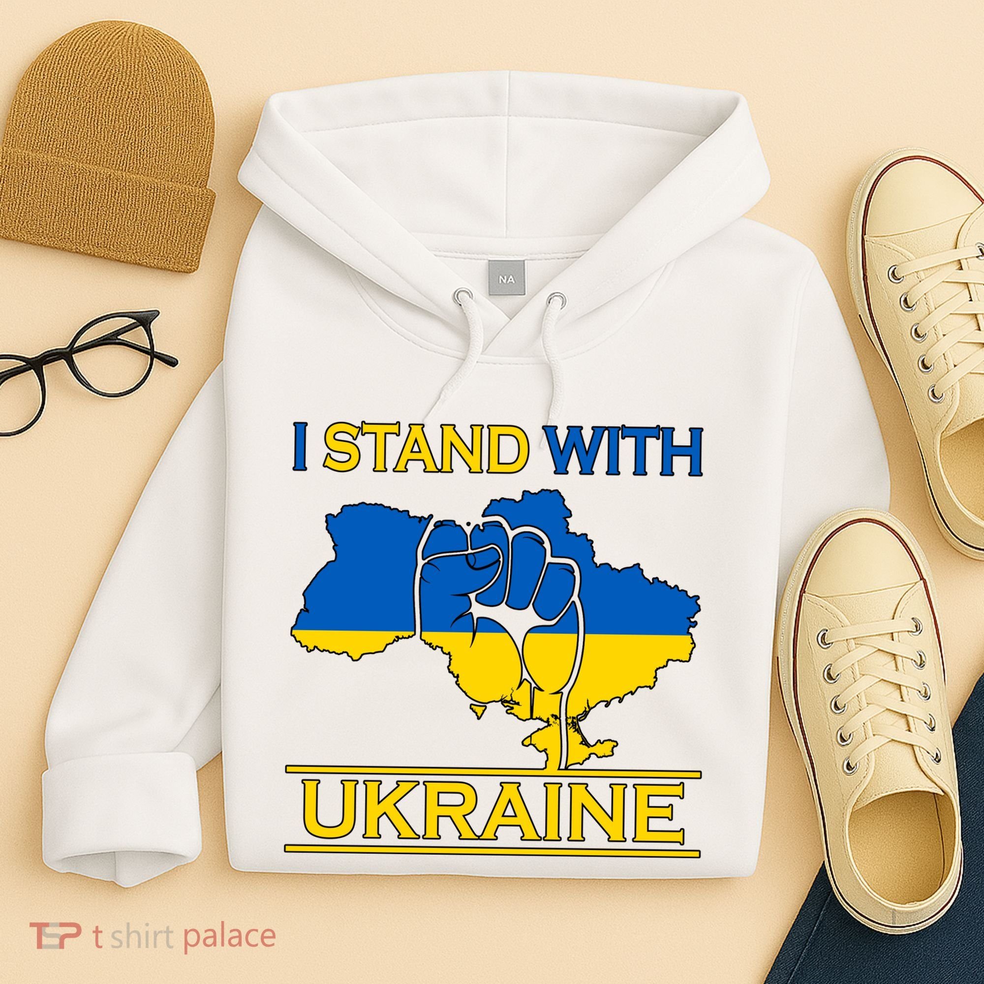 I Stand With Ukraine Map Hoodie