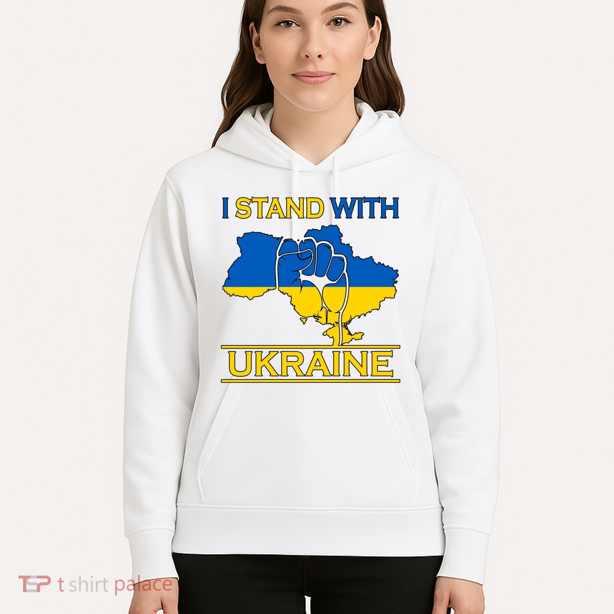 I Stand With Ukraine Map Hoodie
