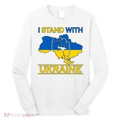 I Stand With Ukraine Map Long Sleeve Shirt
