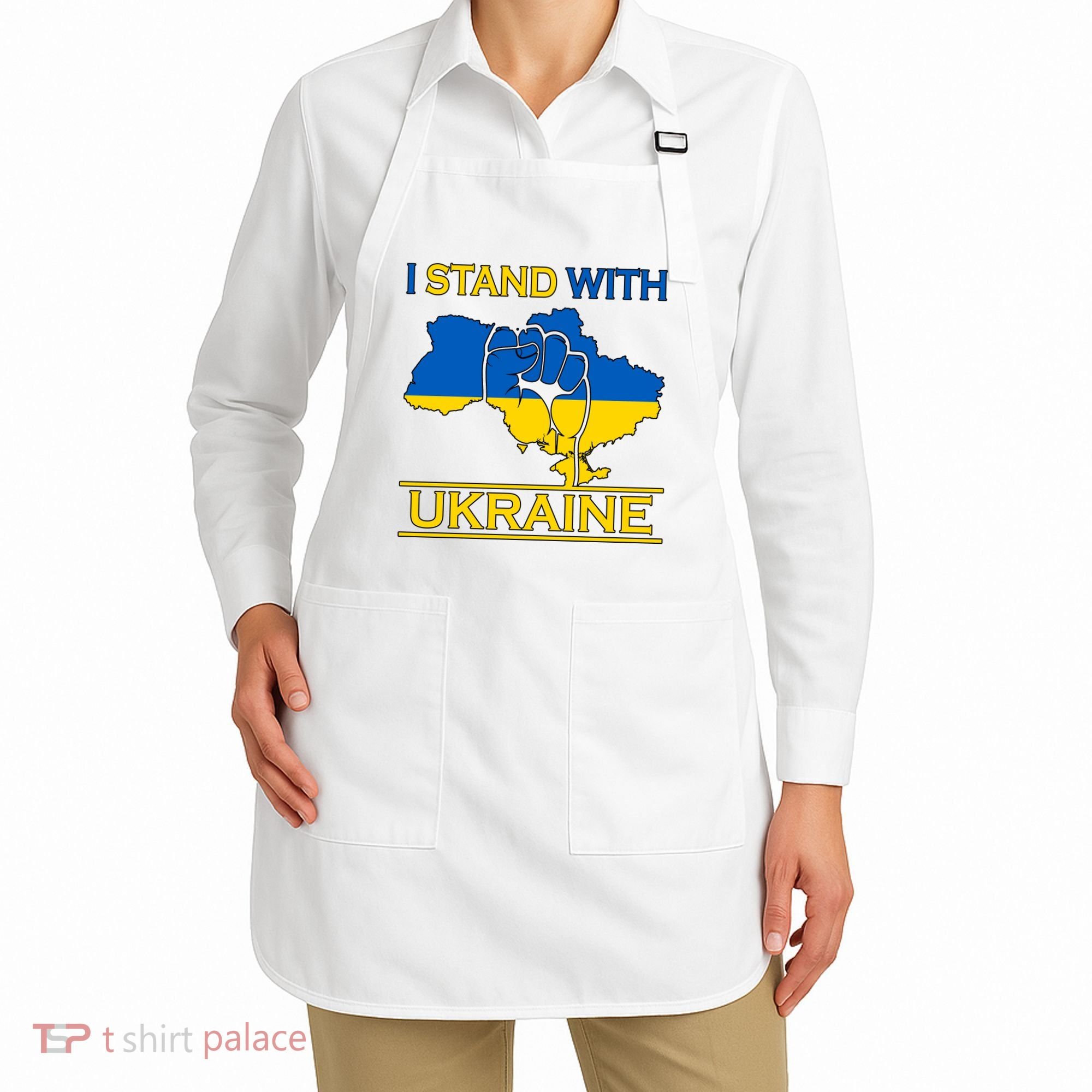 I Stand With Ukraine Map Apron