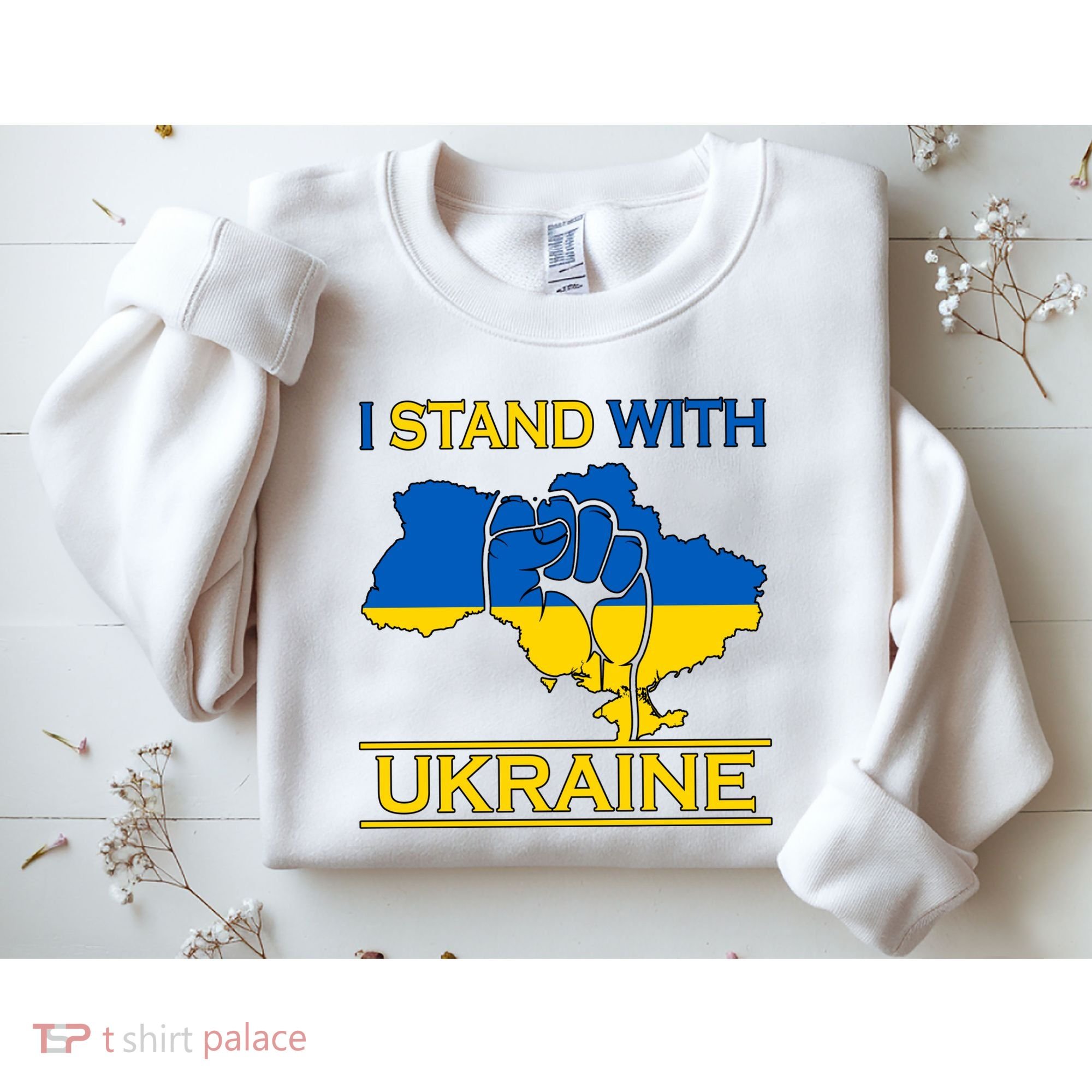 I Stand With Ukraine Map Sweatshirt