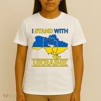 I Stand With Ukraine Map T-Shirt thumb 4
