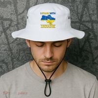 I Stand With Ukraine Map Bucket Hat thumb 2