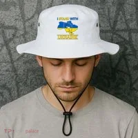 I Stand With Ukraine Map Bucket Hat thumb 2