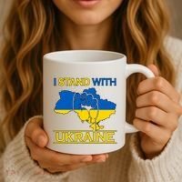 I Stand With Ukraine Map Coffee Mug thumb 3