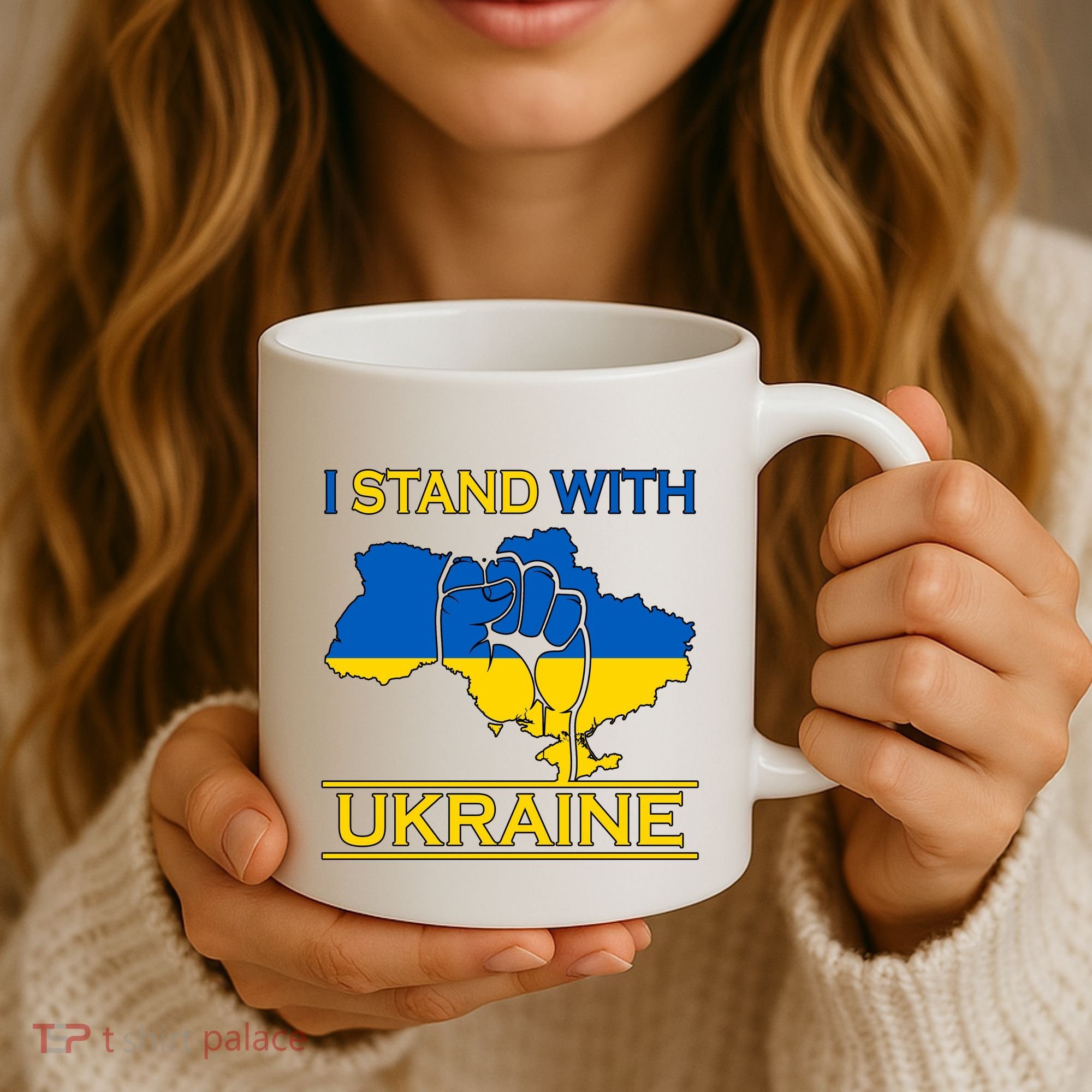 I Stand With Ukraine Map Coffee Mug