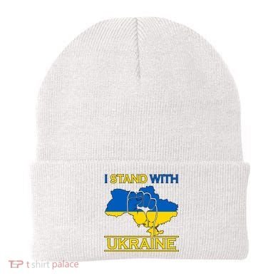 I Stand With Ukraine Map Beanie
