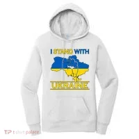I Stand With Ukraine Map Women's Hoodie thumb 0