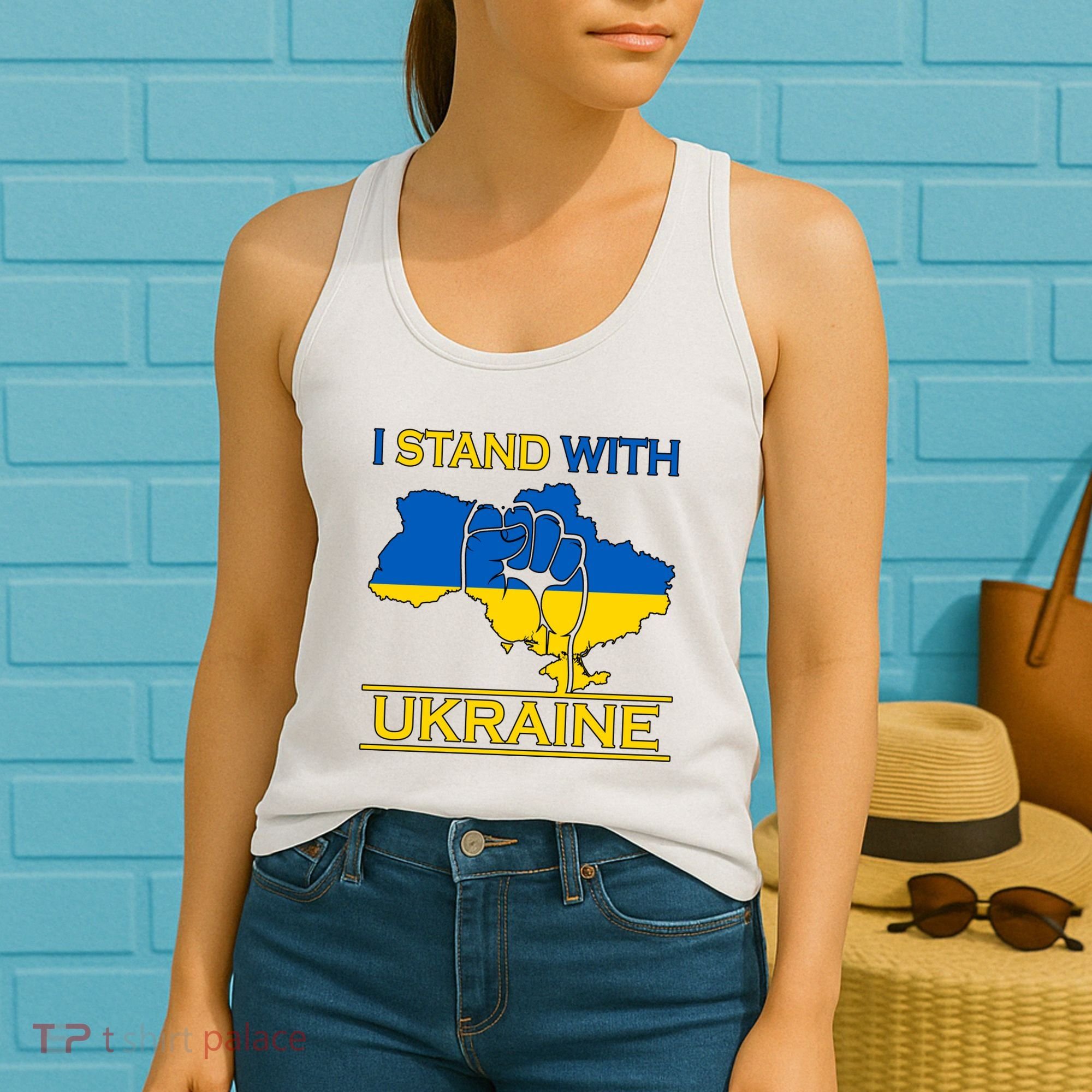I Stand With Ukraine Map Women's Tank Top
