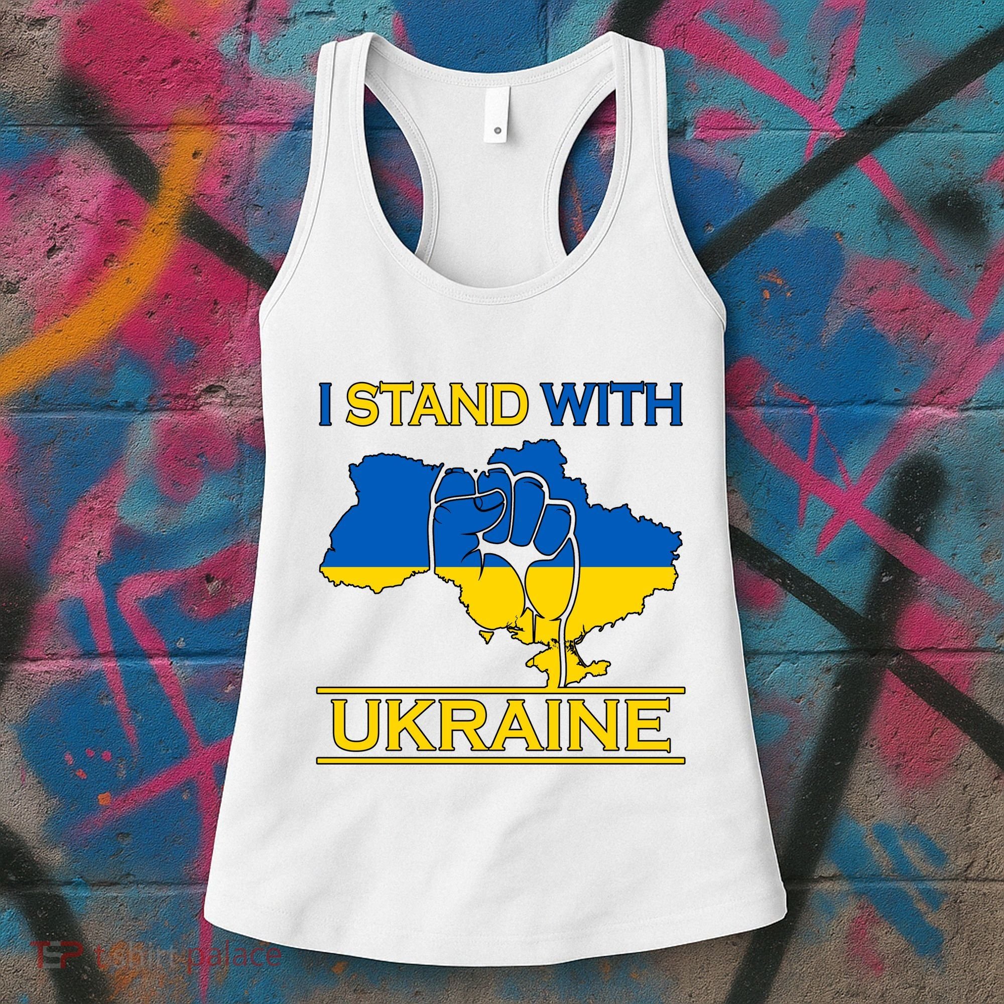 I Stand With Ukraine Map Women's Tank Top