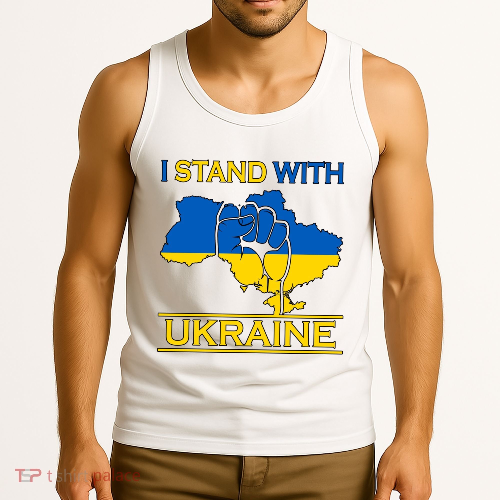 I Stand With Ukraine Map Tank Top