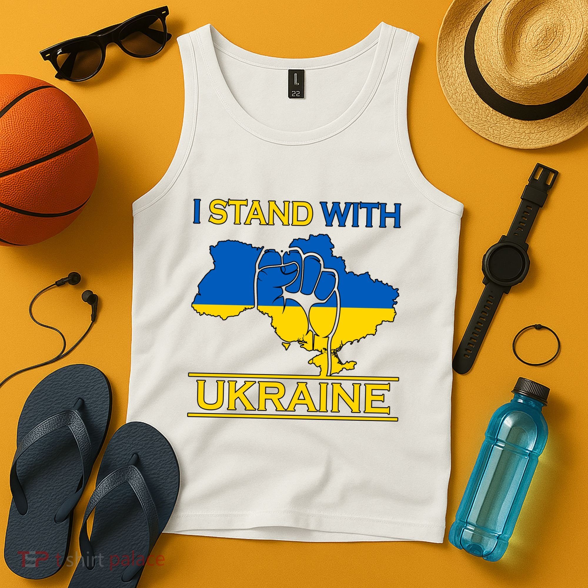 I Stand With Ukraine Map Tank Top