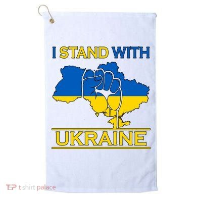 I Stand With Ukraine Map Golf Towel