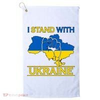 I Stand With Ukraine Map Golf Towel thumb 0