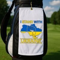 I Stand With Ukraine Map Golf Towel thumb 2