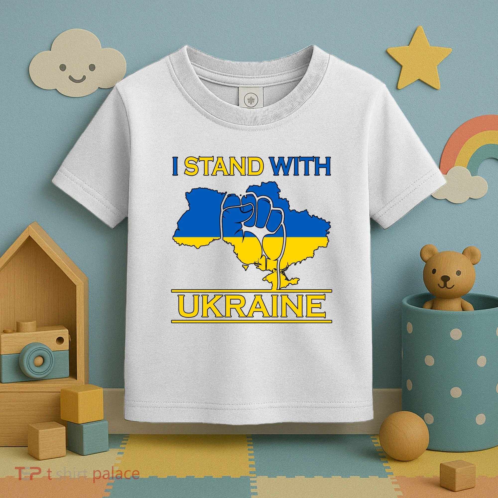 I Stand With Ukraine Map Toddler T-Shirt