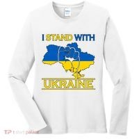 I Stand With Ukraine Map Women's Long Sleeve Shirt thumb 0