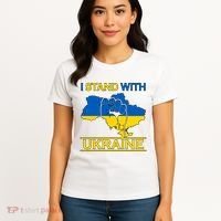 I Stand With Ukraine Map Women's T-Shirt thumb 4