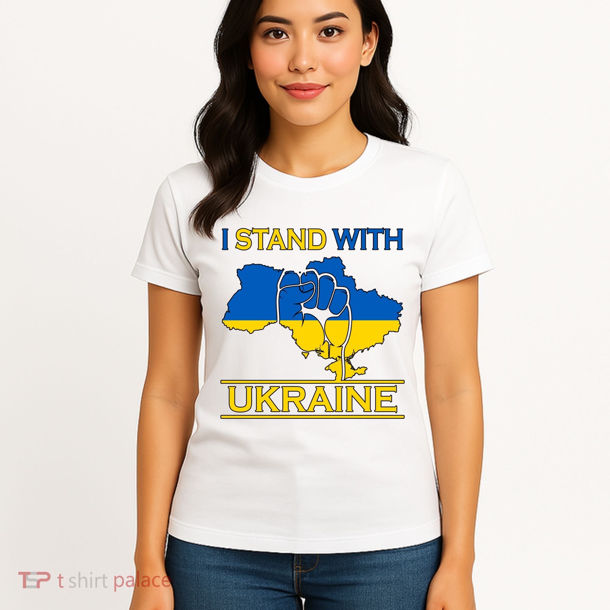 I Stand With Ukraine Map Women's T-Shirt