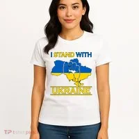 I Stand With Ukraine Map Women's T-Shirt thumb 4