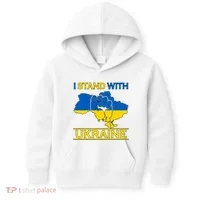 I Stand With Ukraine Map Kids Hoodie thumb 0