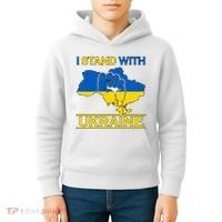 I Stand With Ukraine Map Kids Hoodie thumb 4