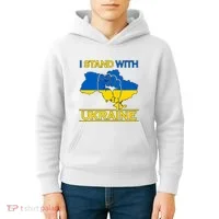 I Stand With Ukraine Map Kids Hoodie thumb 4
