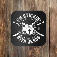 IM Stickin With Jesus Christian Drummer Drum Sticks Coaster thumb 0