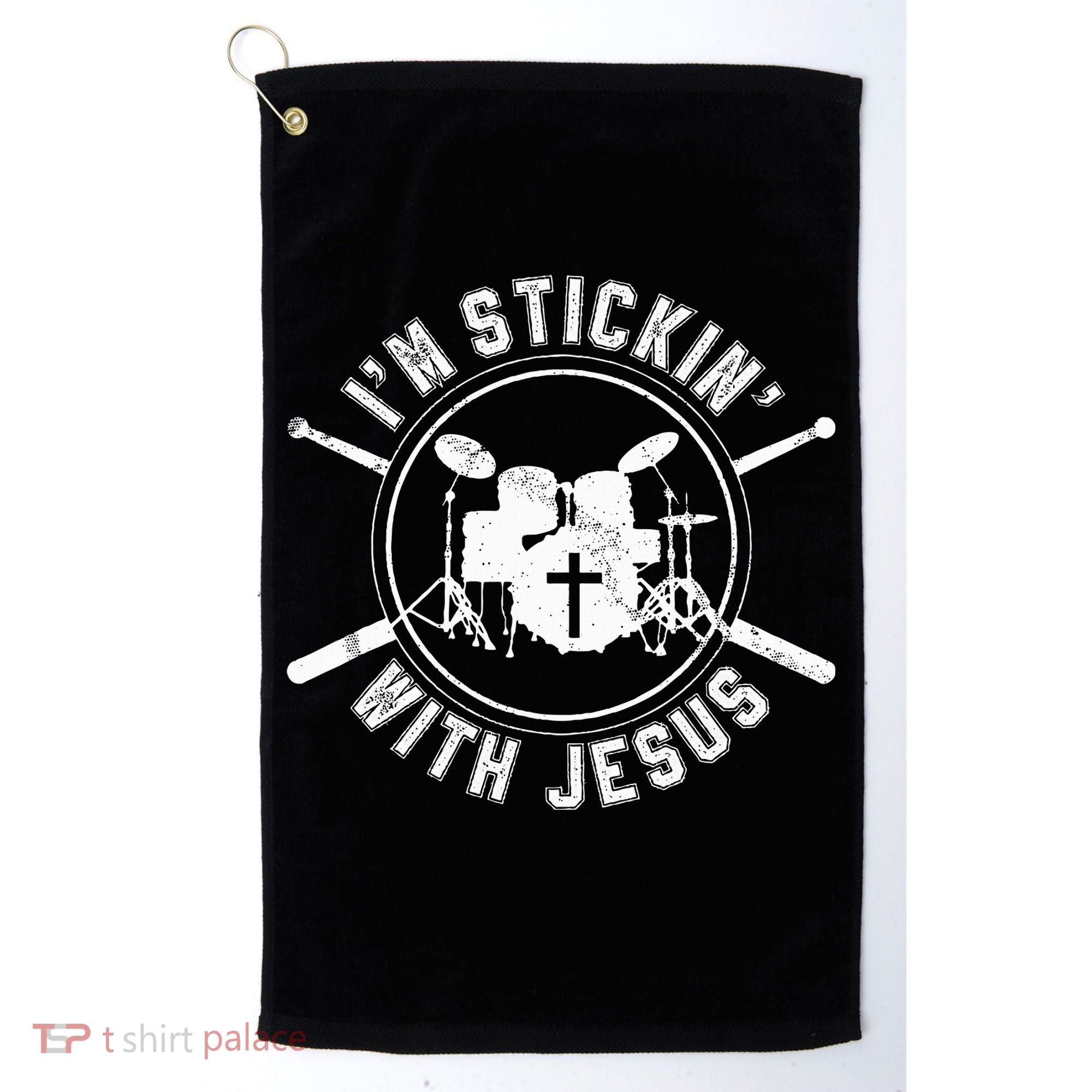 IM Stickin With Jesus Christian Drummer Drum Sticks Golf Towel