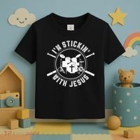 IM Stickin With Jesus Christian Drummer Drum Sticks Toddler T-Shirt thumb 3