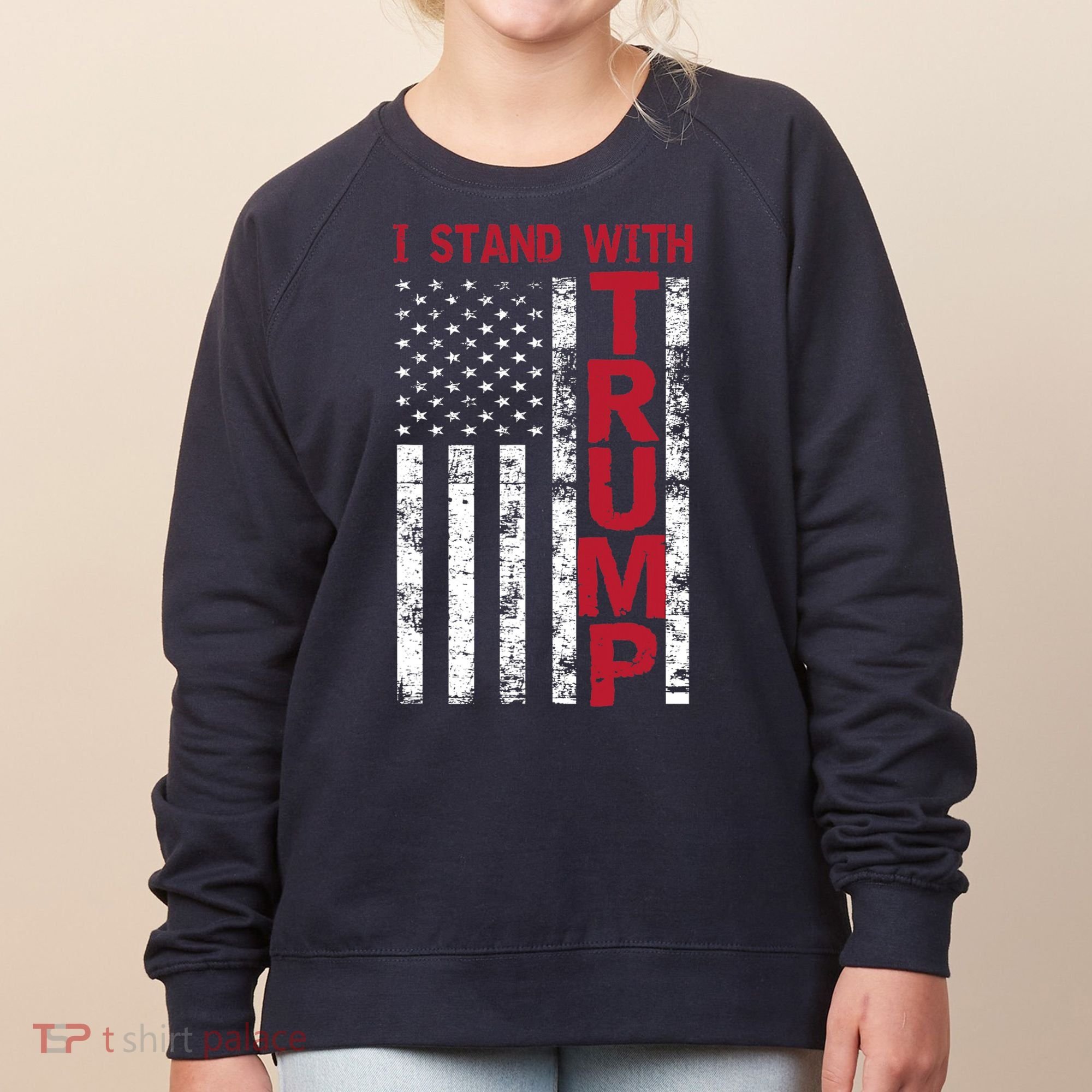 I Stand With Trump I Stand With America Cool Patriotic Women's Sweatshirt