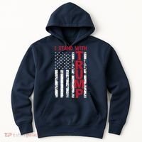 I Stand With Trump I Stand With America Cool Patriotic Hoodie thumb 0