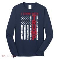 I Stand With Trump I Stand With America Cool Patriotic Long Sleeve Shirt thumb 0