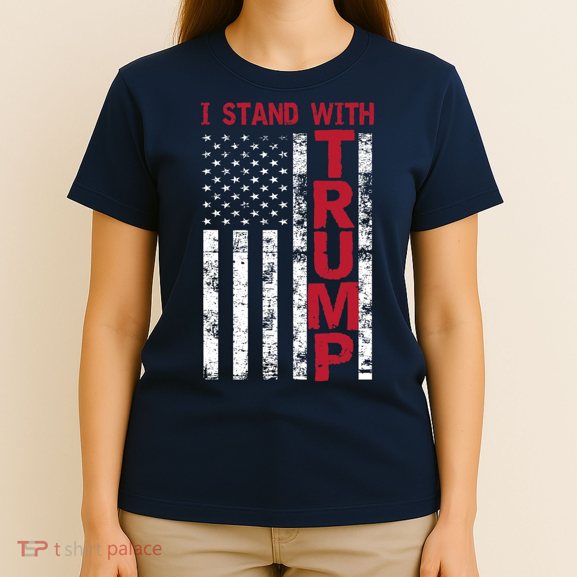 I Stand With Trump I Stand With America Cool Patriotic T-Shirt