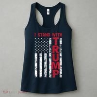 I Stand With Trump I Stand With America Cool Patriotic Women's Tank Top thumb 3