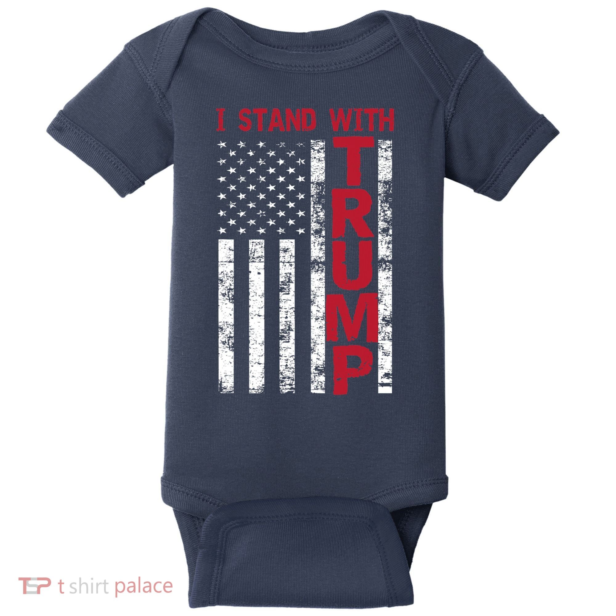 I Stand With Trump I Stand With America Cool Patriotic Baby Bodysuit