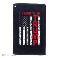 I Stand With Trump I Stand With America Cool Patriotic Golf Towel thumb 0