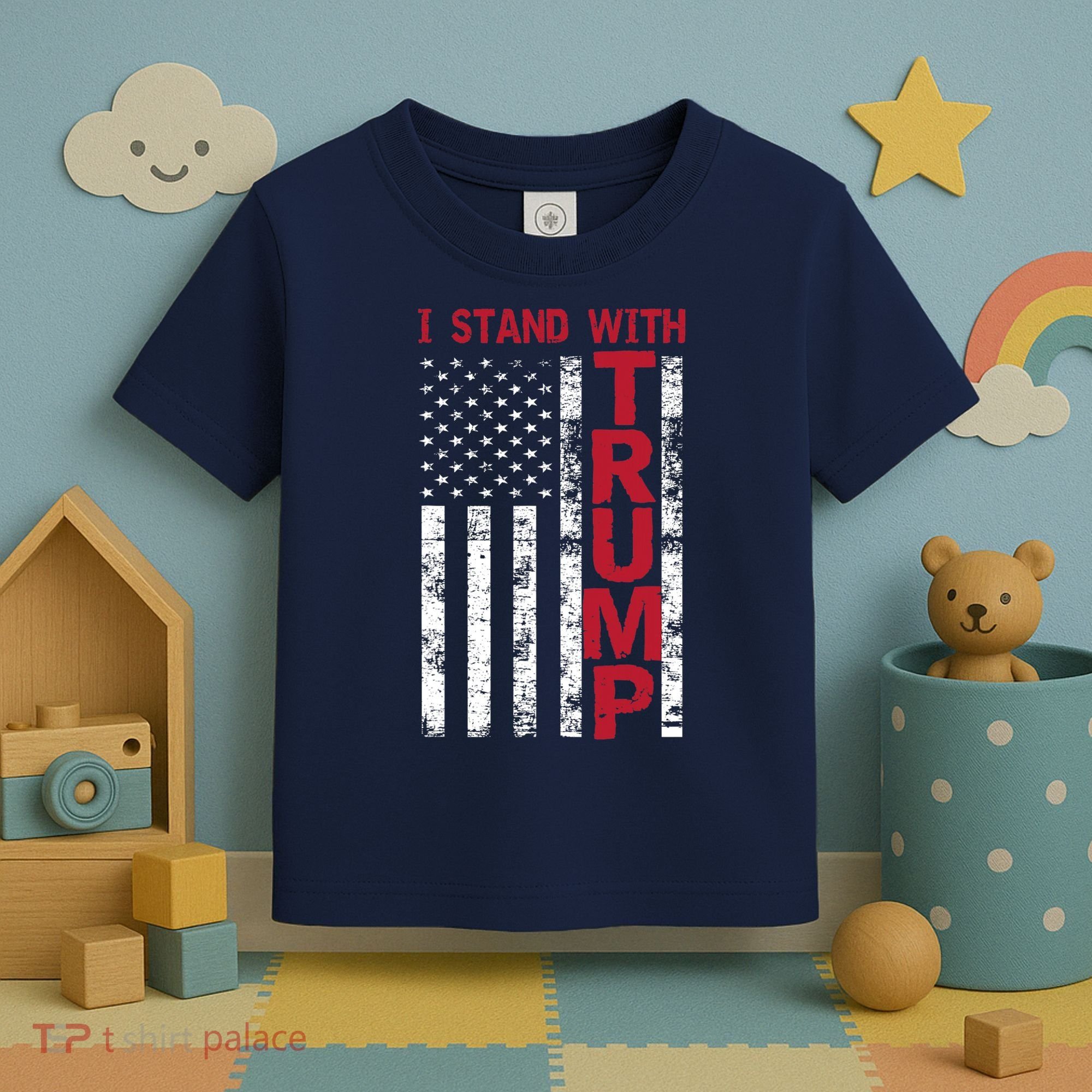 I Stand With Trump I Stand With America Cool Patriotic Toddler T-Shirt