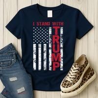 I Stand With Trump I Stand With America Cool Patriotic Women's T-Shirt thumb 3
