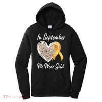 In September We Wear Gold Leopard Print Rainbow Childhood Cancer Awareness Women's Hoodie thumb 0