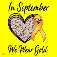 In September We Wear Gold Leopard Print Rainbow Childhood Cancer Awareness T-Shirt thumb 7