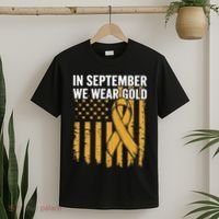 In September We Wear Gold Childhood Cancer Awareness T-Shirt thumb 2