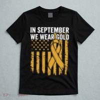 In September We Wear Gold Childhood Cancer Awareness T-Shirt thumb 5