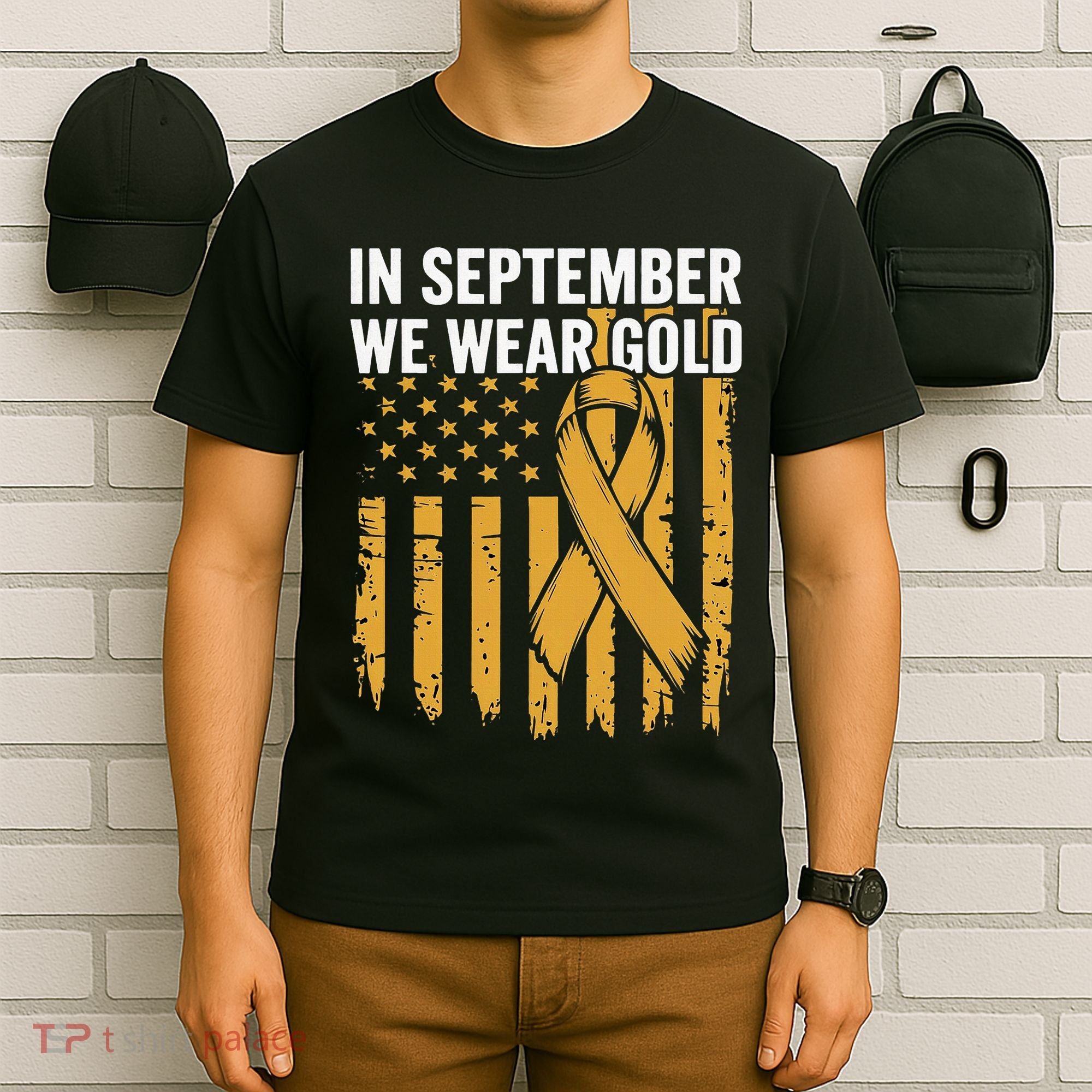 In September We Wear Gold Childhood Cancer Awareness T-Shirt