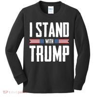 I Stand With Trump 2024 Kids Long Sleeve Shirt thumb 0