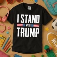 I Stand With Trump 2024 Kids T-Shirt thumb 3
