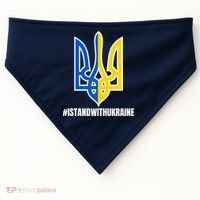 I Stand With Ukraine Flag Support Free Ukrainians USA-Made Doggie Bandana thumb 0
