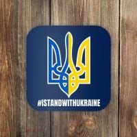 I Stand With Ukraine Flag Support Free Ukrainians Coaster thumb 0