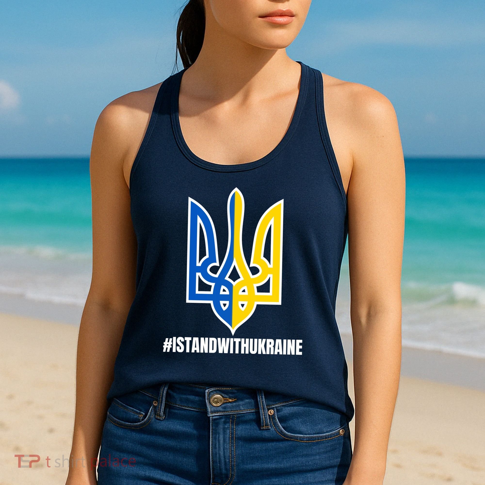 I Stand With Ukraine Flag Support Free Ukrainians Women's Tank Top