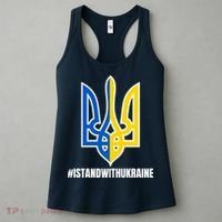 I Stand With Ukraine Flag Support Free Ukrainians Women's Tank Top thumb 3